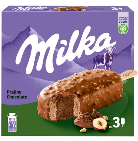 MILKA ICE CREAM "PRALINE CHOCOLATE", GERMANY, 8*3X67G