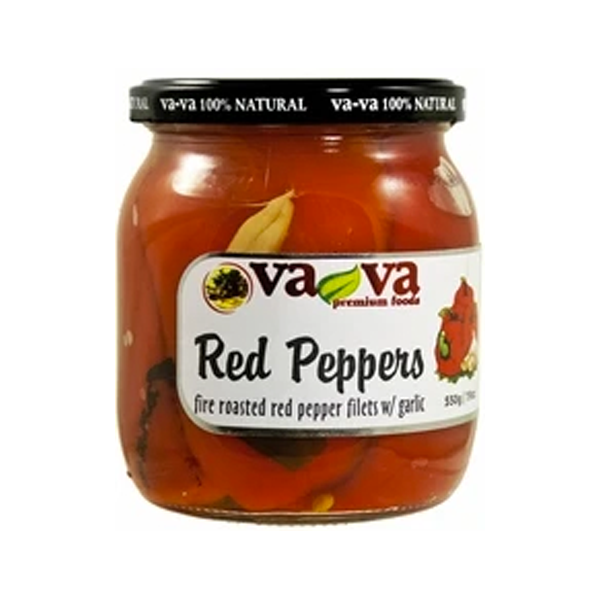 VAVA Fire Roasted Red Peppers with Garlic 540g