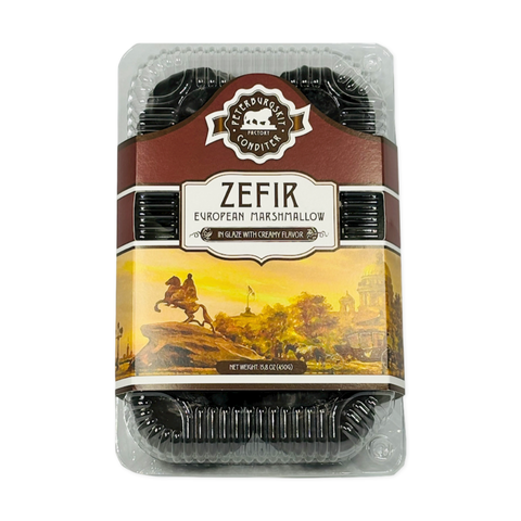 PETERBURGSKIY CONDITER FACTORY ZEFIR ''CREAM'' CHOCOLATE GLAZED, Z34, RUSSIA, 9*450G