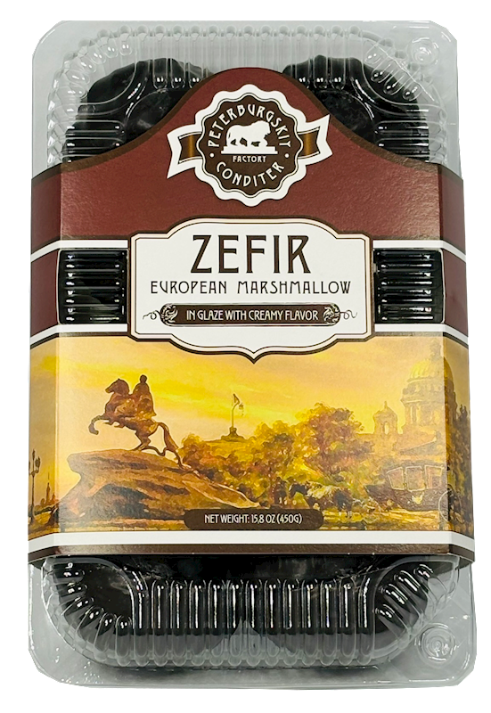 PETERBURGSKIY CONDITER FACTORY ZEFIR ''CREAM'' CHOCOLATE GLAZED, Z34, RUSSIA, 9*450G