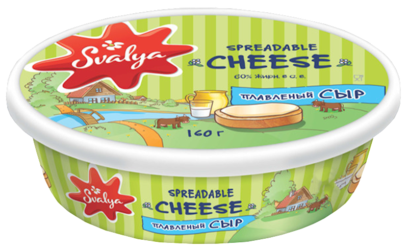 SVALIA CHEESE SPREAD "SVALYA" NATURAL 60%, LITHUANIA, 6*160G