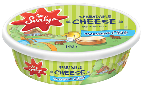 SVALIA CHEESE SPREAD "SVALYA" NATURAL 60%, LITHUANIA, 6*160G