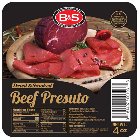 BROTHER & SISTER SLICED BEEF PRESUTO (4OZ)