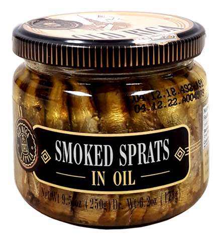 OLD RIGA KOSHER SMOKED SPRATS IN OIL (JAR), LATVIA, 12*250G