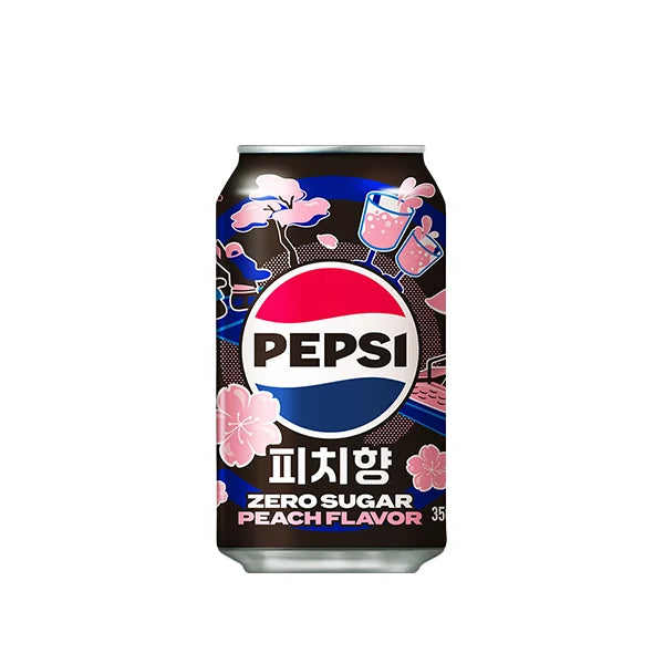Pepsi Cola Peach Zero Sugar - Korea 335ml Can