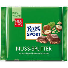 RITTER SPORT NUSS SPLITTER/ MILK CHOCOLATE WITH CHOPPED HAZELNUTS