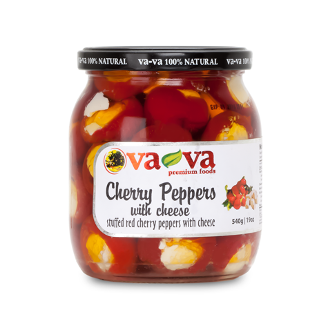VAVA Red Cherry Peppers with Cheese 540g