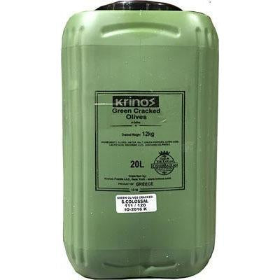 Krinos Green Cracked Super Colossal Olives 12kg