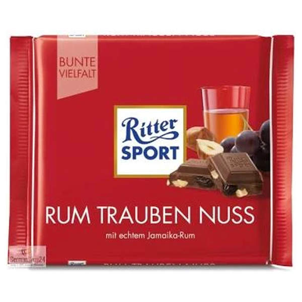 RITTER SPORT RUM TRAUBEN NUSS/RUM AND RAISINS